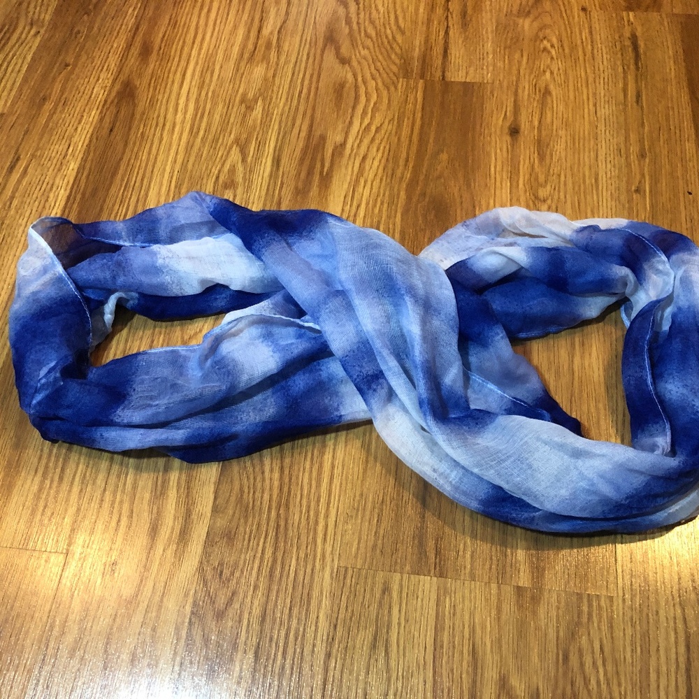 Blue & White Infinity Scarf